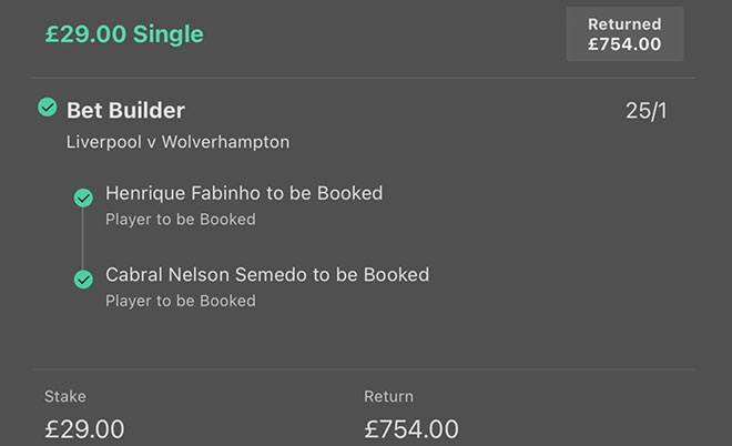Liverpool bet slip winner