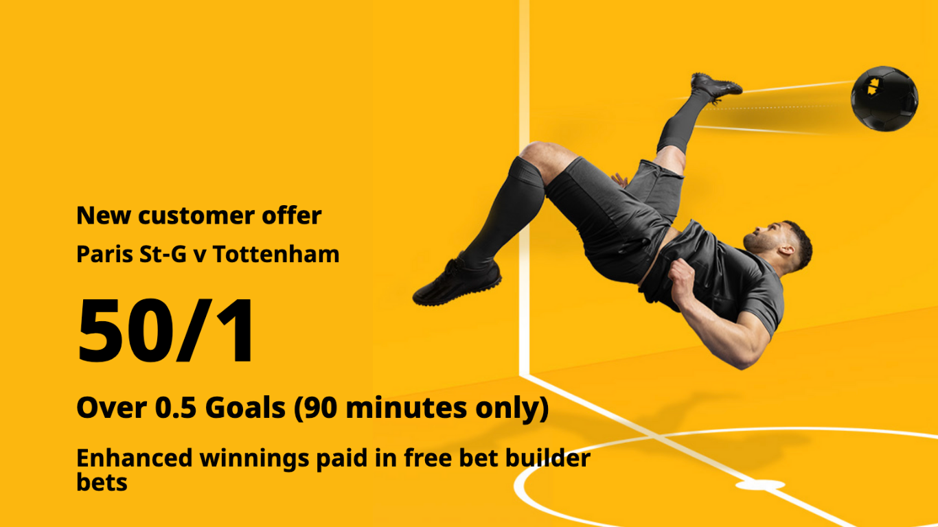 PSG vs Tottenham – A goal to be scored – 50/1