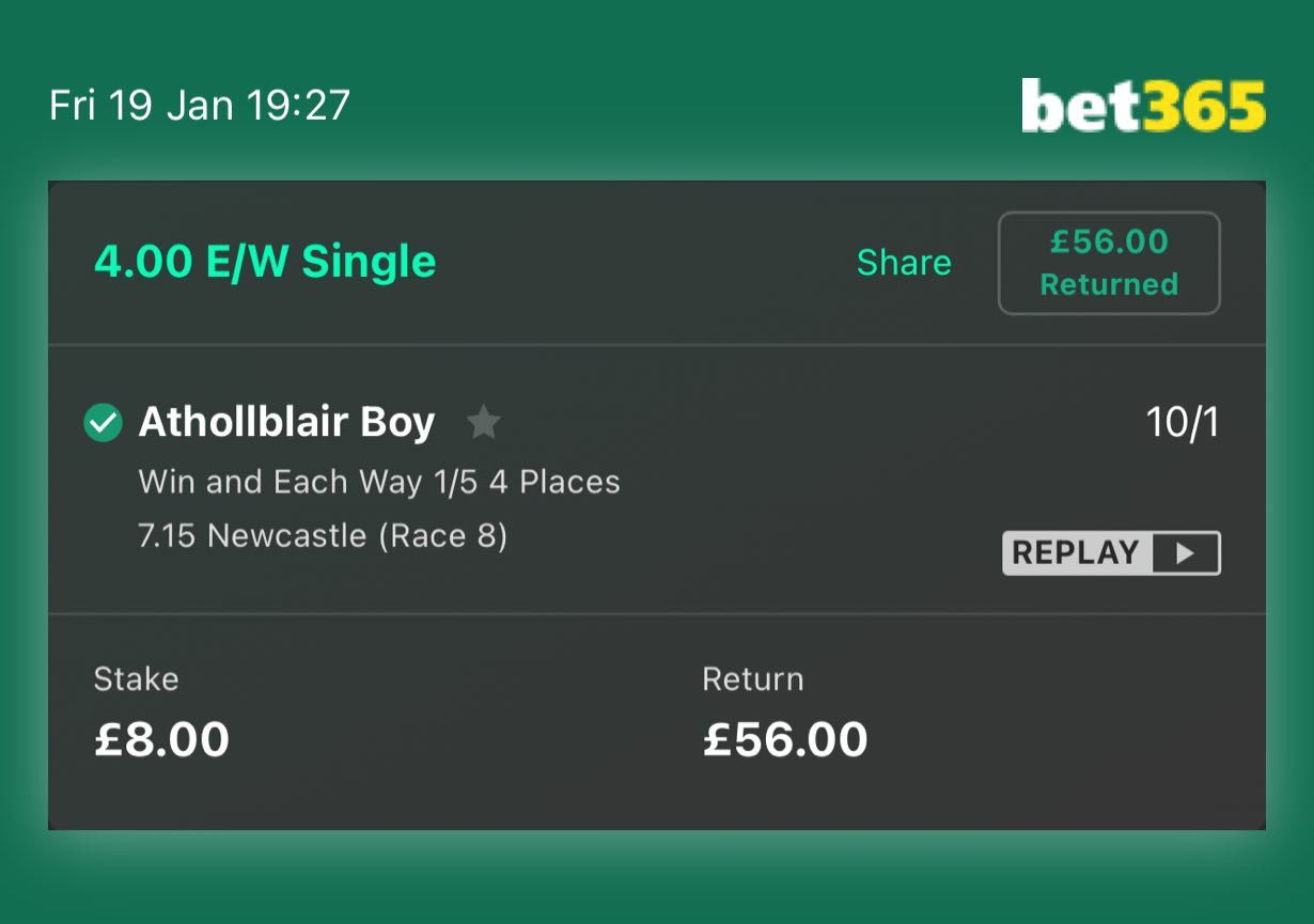 Football Man united betslip winner