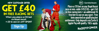 Paddy Power - Bet £10 on Royal Ascot, Get £40 in Racing Bets + £5 on Any Sport