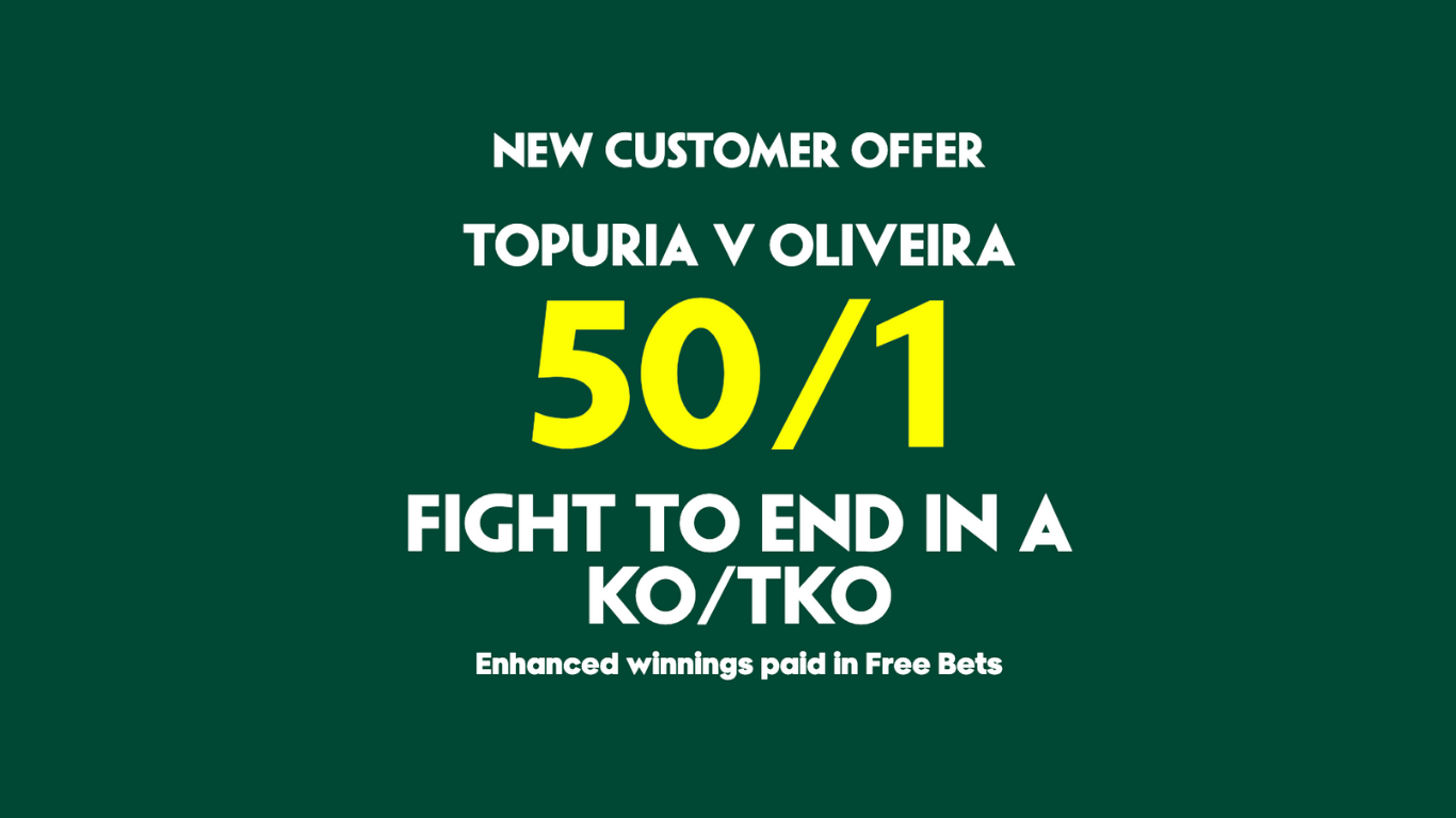 Paddy Power - 50/1 Enhanced Price on Topuria vs Oliveira to finish by KO/TKO