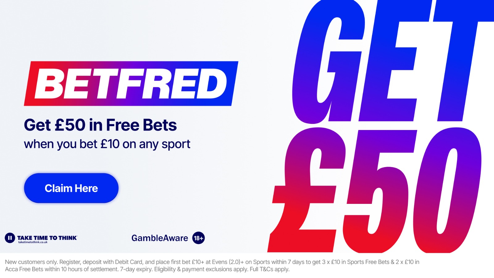 Betfred Sign Up Offer: £50 Free Bets