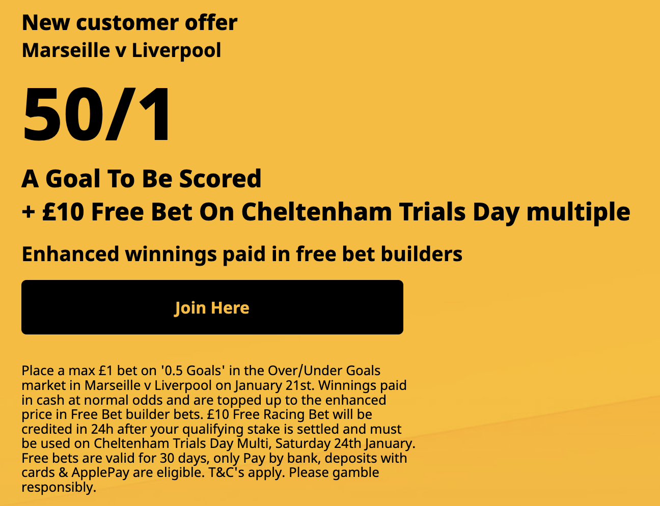 Betfair: Marseille v Liverpool 50/1 a goal to be scored