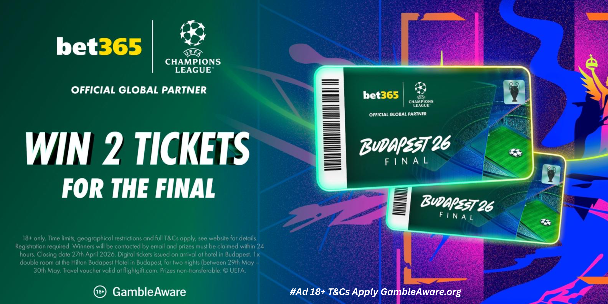 Bet365 Top Banner (UCL Tickets)