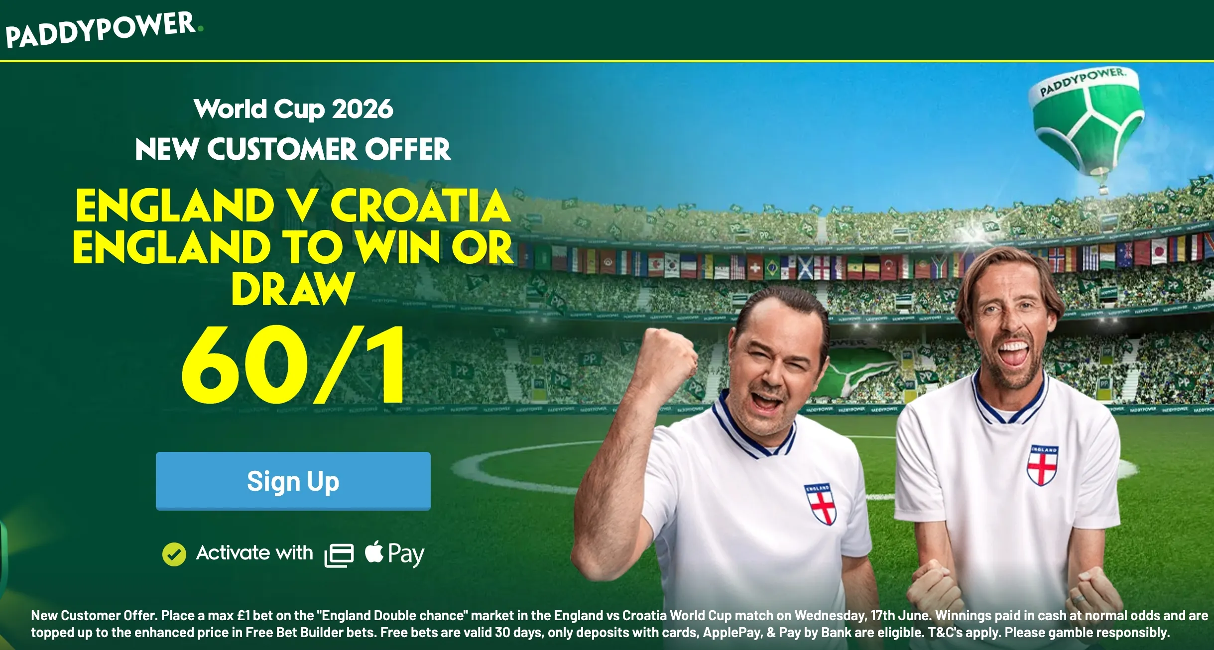 England vs Croatia Paddypower